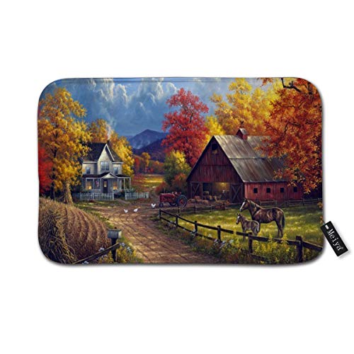 Elsaone Village Farm Delantal de Chef Delantal de Cocina Delantal con Peto para cocinar Parrilla Hornear 60 x 40 cm / 24 x 16 Pulgadas