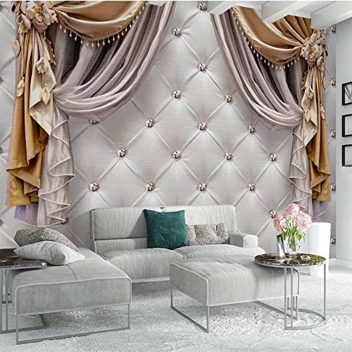 EMTF Fondo De Pantalla 3D Personalizado Cortinas Modernas Fondos Suaves Mural Sala De Estar Sofá Dormitorio Decoración para El Hogar Pintura De Pared-450X300Cm