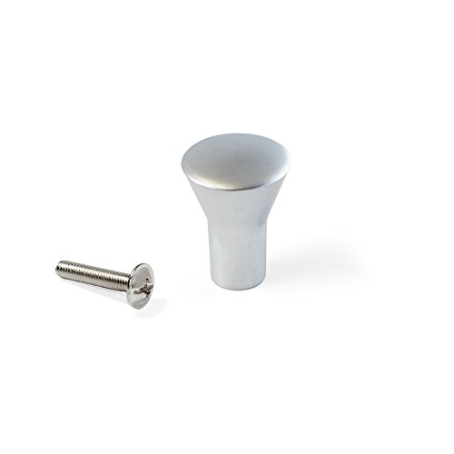 Emuca 9165064 Pomo para Mueble, Lote de 25, Cromado Mate