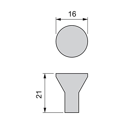 Emuca 9165064 Pomo para Mueble, Lote de 25, Cromado Mate