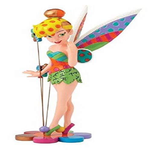 Enesco Disney Britto Figurita Campanilla con Flores, Resina, Multicolor, 20x20x23 cm
