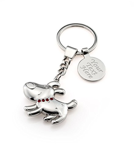 Engrave It Online Llavero con forma de perro personalizado con caja de regalo – grabado