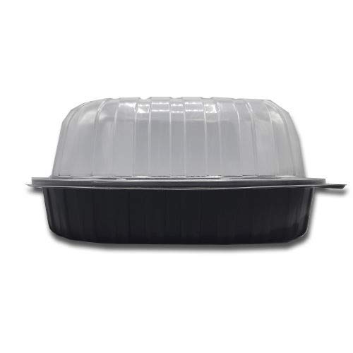 Envase Polipropileno para Pollo Base Negra+Tapa Alta Transparente ANTI-VAHO 110 Unidades