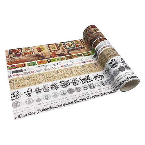 EnYan - Juego de 10 rollos de cinta adhesiva japonesa para manualidades, manualidades y artes