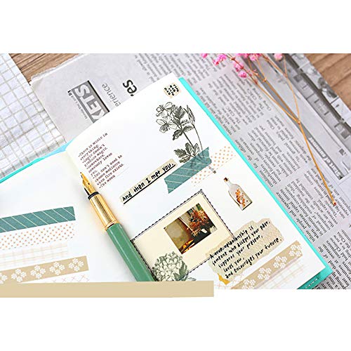 EnYan - Juego de 5 rollos de cinta Washi para decoración, 10 mm de ancho, cinta decorativa japonesa para planificadores de diarios, manualidades, álbumes de recortes
