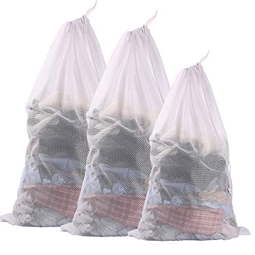 Eono by Amazon - Saco para la Colada Cesto para Ropa Sucia Bolsa de lavanderia Viajes para Organizador Lavandería para Colegio, Dormitorio y Habitantes de Apartamento Gran Capacidad, 3 Pcs (2XL+1L)
