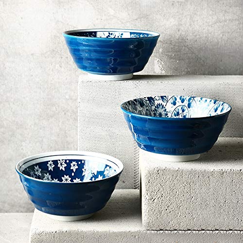 ERCZYO Flor tazón de cerámica tazón de Ramen japonés tarrina Restaurante Retro Cuencos Sopa de Fideos (Color : Maple Leaf, Size : 7 Inches)