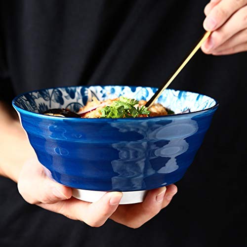 ERCZYO Flor tazón de cerámica tazón de Ramen japonés tarrina Restaurante Retro Cuencos Sopa de Fideos (Color : Maple Leaf, Size : 7 Inches)