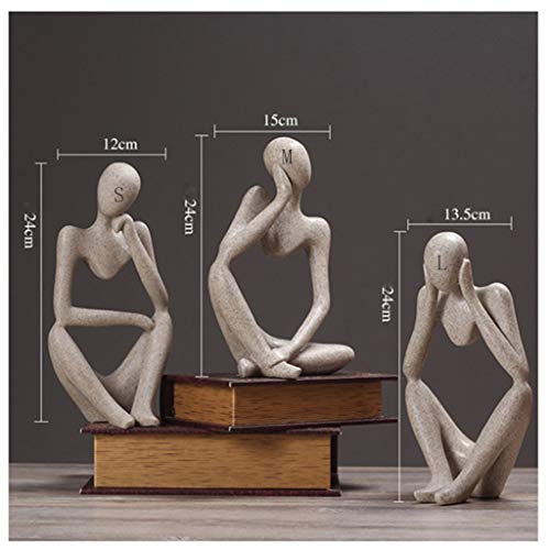 Escultura Estatuas Nordic Figuras Abstractas Retro Adornos Oficina Minimalista Casa Sala de Estar Vinoteca Decoraciones Muebles Decorativas (Size : L)