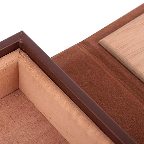 Estuche Para Cigarros Portátil Cigarrillo Hecho a Mano Cigarro de Madera Humidor Cedro Español Caja de Almacenamiento de Cigarros de Cuero Artificial Con Higrómetro, Humidor Para Viajes(Brown)