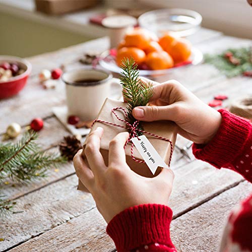 Etiquetas de etiquetas de papel Kraft 400 piezas Etiquetas de regalo para cerveza Etiquetas colgantes con cordón de yute en blanco y negro para regalos de boda para elaborar como etiquetas de precio