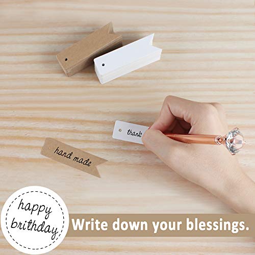 Etiquetas de etiquetas de papel Kraft 400 piezas Etiquetas de regalo para cerveza Etiquetas colgantes con cordón de yute en blanco y negro para regalos de boda para elaborar como etiquetas de precio