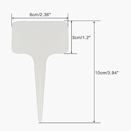 Etiquetas y marcadores de plástico en forma de T para jardinería, de 6 x 10 cm, 100 unidades