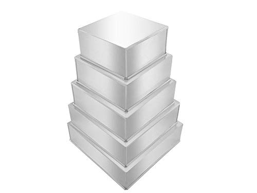 Euro Tins - 5 moldes Cuadrados para Pastel de Boda – 5 Unidades