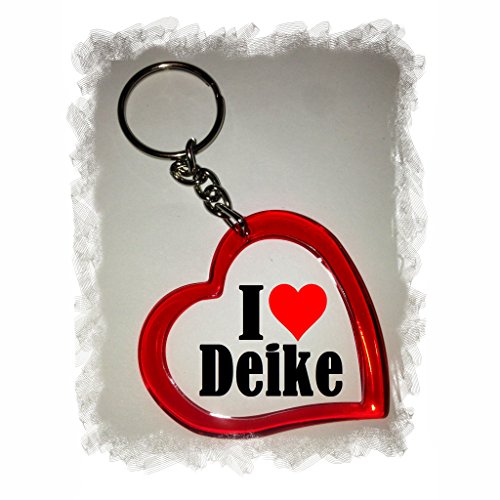 EXCLUSIVO: Llavero del corazón "I Love Deike" , una gran idea para un regalo para su pareja, familiares y muchos más! - socios remolques, encantos encantos mochila, bolso, encantos del amor, te, amigos, amantes del amor, accesorio, Amo, Made in Germany.