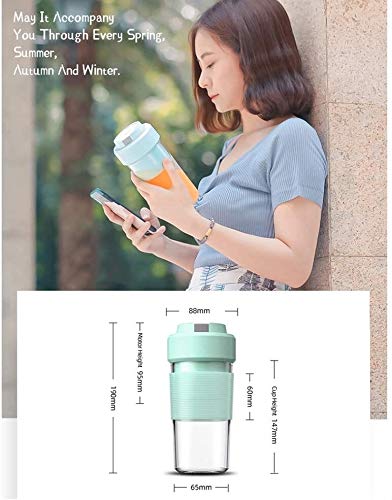 Exprimidor Exprimidor portátil, recargable USB Mini Blender, desayuno fruta y el procesador de alimentos de origen vegetal, Inicio/Viajes/viaje de negocios/Jugo Oficina Copa (Color : Blue)