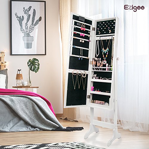 Ezigoo Armario para Joyas con Espejo de con Luces LED táctiles – Armario joyero con Espejo sin Marco