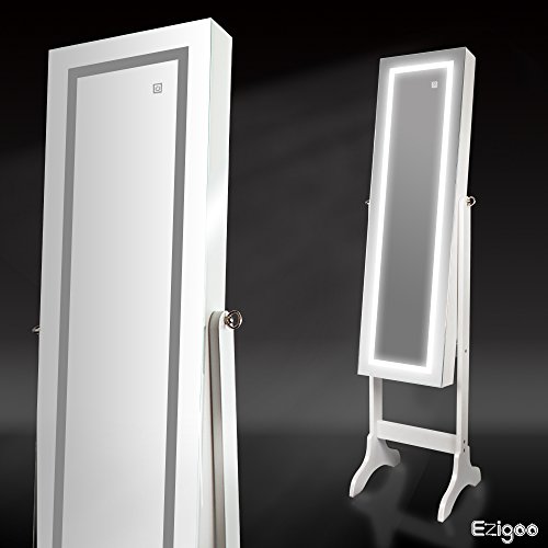 Ezigoo Armario para Joyas con Espejo de con Luces LED táctiles – Armario joyero con Espejo sin Marco