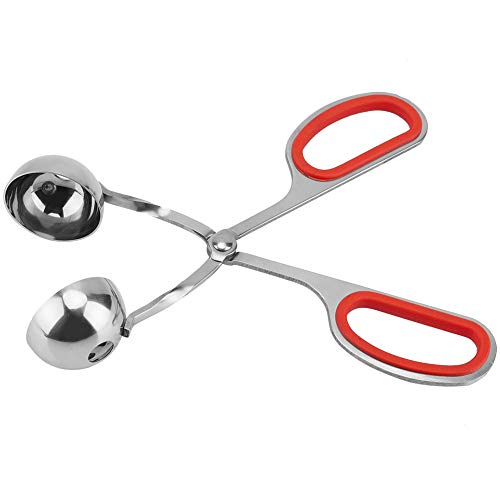 Fabricante de Bolas Cuchara de albóndigas de Acero Inoxidable Bolas de arroz no pegajosas Bolas de arroz Clip Maker Herramienta de Cocina Melon Baller (Color : Red, tamaño : S)