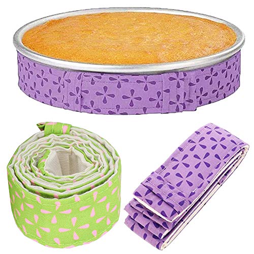 FANDE Tiras para Hornear, 2 Pcs Bake Even Strip, Tiras de Repostería para Hornear, Tira de Pastel Ajustable, Cinturón de Algodón Grueso para Bandeja de Horno (80 * 3.7 cm)