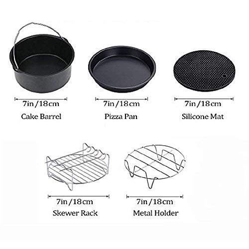 Fashion barra Accesorios de freidora de Aire de 5 Piezas de 7 Pulgadas para la Marca Gowise Phillips y Cozyna o más, aplicable a 3.2L - 4.8L Freidora (5 Stück 7 Zoll)