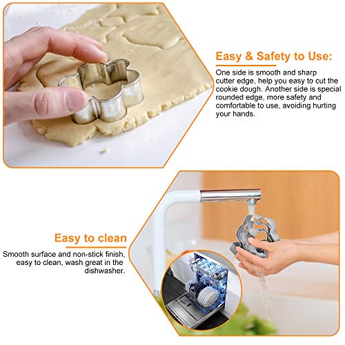 FAVENGO 15 Pcs Moldes Galletas Acero Inoxidable Cortadores de Galletas Cortadores de Pastas Moldes para Cortar Galletas Moldes para Galletas Caseros Moldes para Cookies Pastel, Fondant