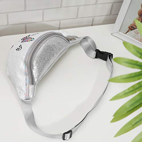 FENICAL riñonera Unicornio cinturón riñonera Bolso de Pecho Flip Lentejuelas riñonera para niñas Mujeres