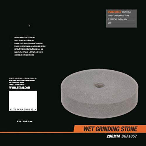 FERM BGA1057 Piedra esmeril (200 x 40 x 20 mm– P80)