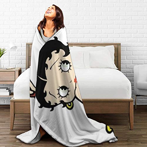 fgjfdjj Manta de Lana de Betty Boop, Manta de Felpa Suave y esponjosa para Cama, sofá, Silla, Sala de Estar