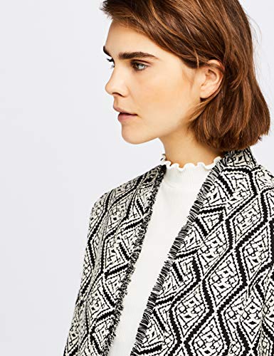 find. Chaqueta Estampada Estilo Boho para Mujer , Negro (Black/ivory), 40 (Talla del Fabricante: Medium)