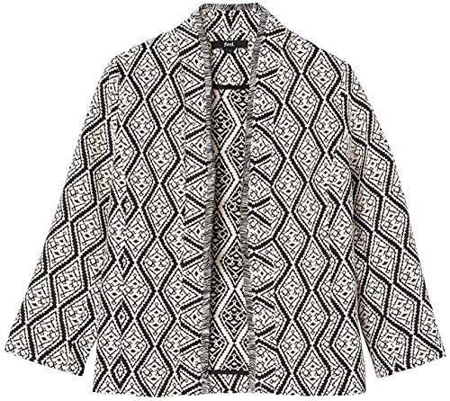 find. Chaqueta Estampada Estilo Boho para Mujer , Negro (Black/ivory), 40 (Talla del Fabricante: Medium)