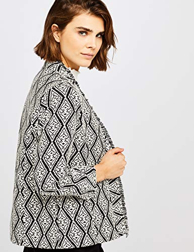 find. Chaqueta Estampada Estilo Boho para Mujer , Negro (Black/ivory), 40 (Talla del Fabricante: Medium)