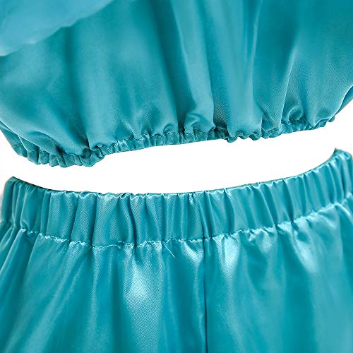 FINDPITAYA Disfraz Aladin Niña Vestido de Princesa Jasmine Cosplay Costume con Peluca (4-5 años)