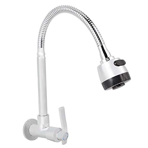 Fishlor Grifo Giratorio, G1 / 2inch Cocina doméstica Individual Tipo de Agua fría Grifo Giratorio de 360 ​​° para Montaje en Pared Grifo, Grifo de Cocina, Grifo