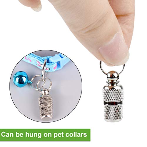 Fodlon 5 Etiquetas de Identificación de Mascotas Perro ID Tag Colgante Perro Personalizado con Nombre Gatos Accesorios Placas Identificativas Perros Anti-Perdido Etiqueta de DireccióN Incluida Llavero