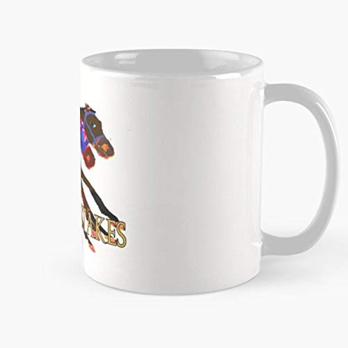 Foliam New Fun Belmont Crown Sports York Thoroughbred Horse Stakes Triple Colorful Racing La Mejor Taza de café de cerámica de mármol Blanco de 11 oz