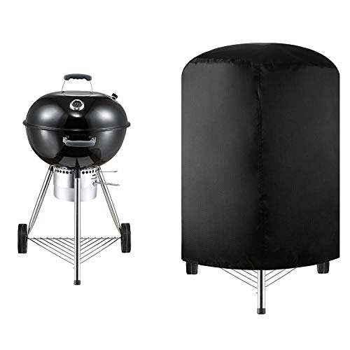 FORIZEN Funda Barbacoa Redonda, 420D Oxford Funda Protectora Barbacoa BBQ Funda Impermeable Resistente al Desgarro - Negro (71*68cm)