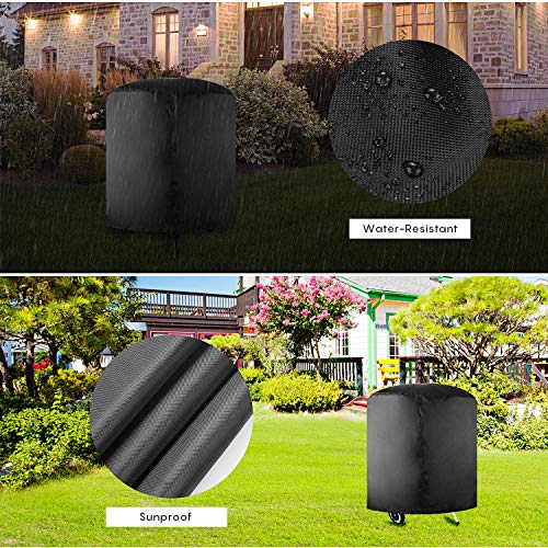 FORIZEN Funda Barbacoa Redonda, 420D Oxford Funda Protectora Barbacoa BBQ Funda Impermeable Resistente al Desgarro - Negro (71*68cm)