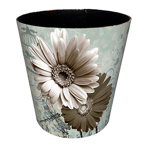 Foxom 10L Cuero Vintage Girasol Papelera,Oficina Cubo de Basura, Habitacion Papelera,26×20×26CM (Tipo-2)