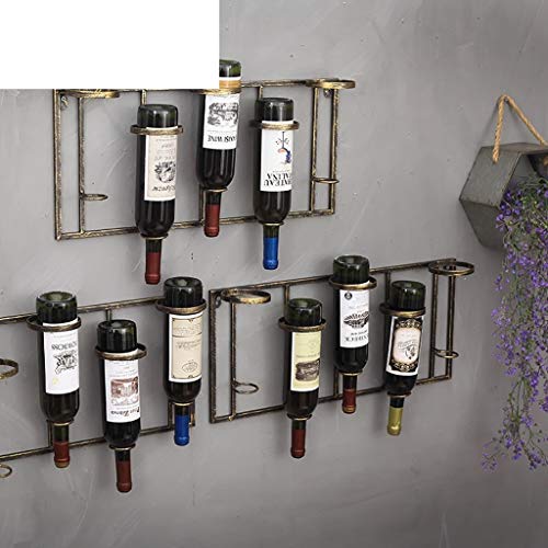 FPigSHS Armarios para Vino Botelleros Estante para Vino Enfriador de Vino Decoración de Pared Suspensión de Montaje en Pared Viento Industrial Hogar Hierro Art Bar del Hotel Bar mostrador