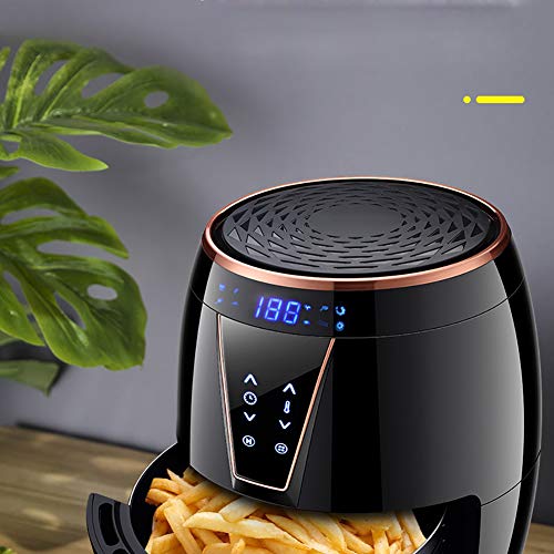 Freidora Freidora Eléctrica De Gran Capacidad De 4.5L Para El Hogar Sin Sartén Para Humos De Aceite, Máquina De Papas Fritas Inteligente 1400W, Operación Inteligente Con Un Solo Botón, Pantalla LCD