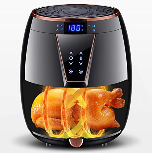 Freidora Freidora Eléctrica De Gran Capacidad De 4.5L Para El Hogar Sin Sartén Para Humos De Aceite, Máquina De Papas Fritas Inteligente 1400W, Operación Inteligente Con Un Solo Botón, Pantalla LCD