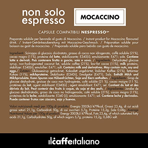 FRHOME - 50 Cápsulas compatibles Nespresso - Mocaccino - Il Caffè italiano