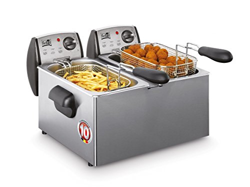 Fritel FR 1850 DUO Doble Independiente - Freidora (Freidora, 6 L, 150 °C, 190 °C, Doble, Acero inoxidable)