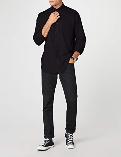 Fruit of the Loom Oxford Camisa de Vestir, Negro (Schwarz-Schwarz), Large para Hombre