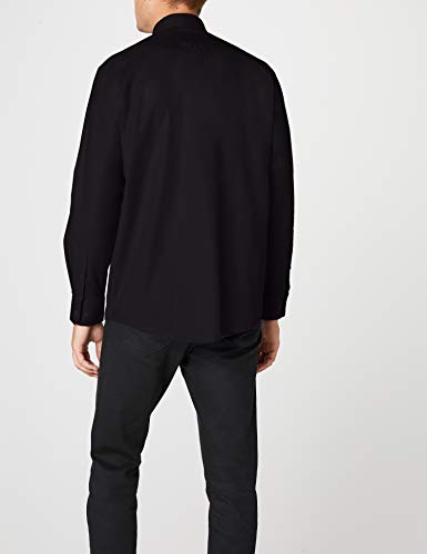 Fruit of the Loom Oxford Camisa de Vestir, Negro (Schwarz-Schwarz), Large para Hombre