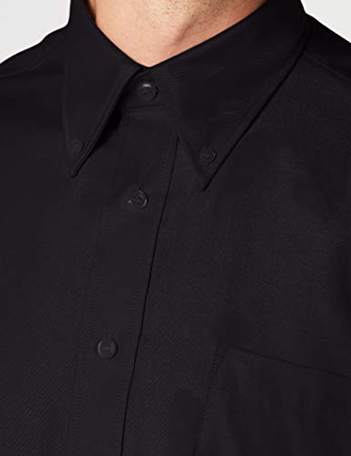Fruit of the Loom Oxford Camisa de Vestir, Negro (Schwarz-Schwarz), Large para Hombre
