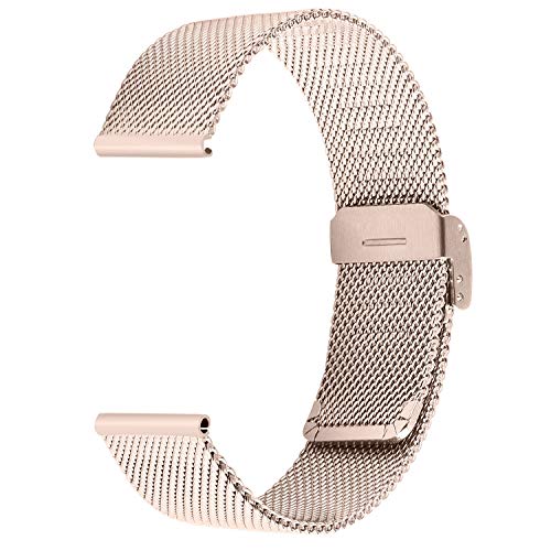 Fullmosa 【2020 Nuevo】 Correa de Reloj, Correa de Repuesto de Malla de Acero Inoxidable para Reloj (Samsung Gear s3s2 / ASUS Zenwatch/Huawei Watch etc.) Oro, 20mm
