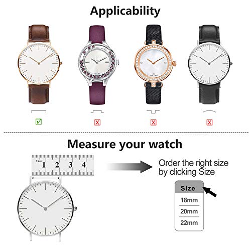 Fullmosa 【2020 Nuevo】 Correa de Reloj, Correa de Repuesto de Malla de Acero Inoxidable para Reloj (Samsung Gear s3s2 / ASUS Zenwatch/Huawei Watch etc.) Oro, 18mm