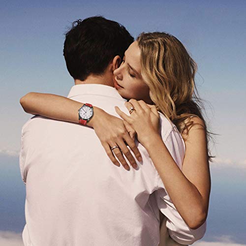 Fullmosa Bambu Piel Correa,7 Colores para Correa/Banda/Pulsera/Strap de Reloj Huawei/Samsung/Recambio/Reemplazo 18mm 20mm 22mm 24mm,Rojo 22mm